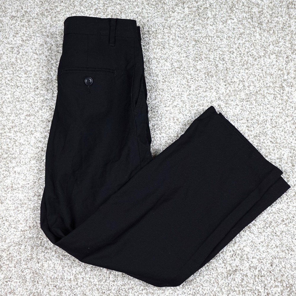 Chaps Boys Black Dress Pants Size 10 Regular Wool Blend C841180 Flat Front